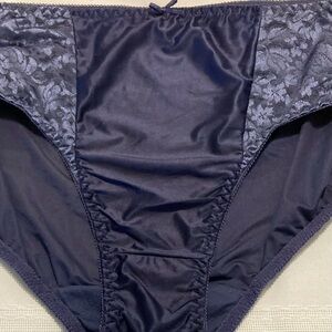 BALI DOUBLE SUPPORT HI CUT Brief Panties Underwear Women NAVY SIZE 9/2X